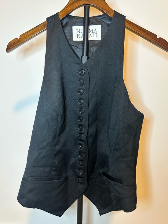 Norma Kamali Tops - Norma Kamali Black Tailored Button Vest